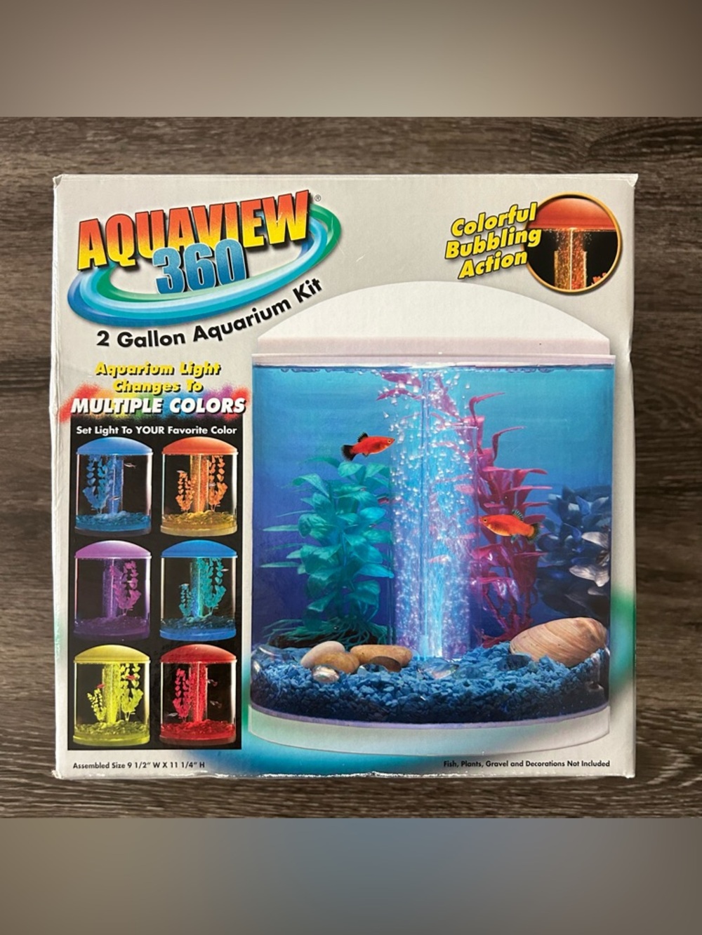Aquaview 360 2 Gallon Aquarium Kit Koller Craft Hawkeye Pump Light Up Colors NEW